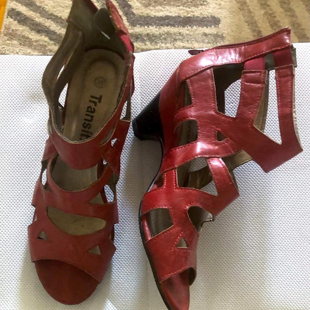 Worn Once Red Sandals! Unique and fun. Size 10
